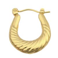 Laiton Anneau d'oreille, Placage de couleur d'or, bijoux de mode & pour femme, doré, 22x17x4mm, 6pairescouple/lot, Vendu par lot