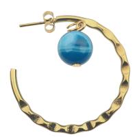 Boucles d'oreilles pendantes en laiton, avec résine, Placage de couleur d'or, bijoux de mode & pour femme, deux couleurs différentes, 54x52x3mm, 6pairescouple/lot, Vendu par lot