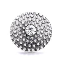 Tibetan Style Snap Button Bracelet Clasp, Round, platinum color plated, fashion jewelry & DIY & with rhinestone, more colors for choice, nickel, lead & cadmium free, 18mm, Sold By PC
