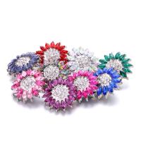 Κράμα ψευδάργυρου Κομμάτι Button βραχιόλι κούμπωμα, Λουλούδι, χρώμα επιπλατινωμένα, κοσμήματα μόδας & DIY & με στρας, περισσότερα χρώματα για την επιλογή, νικέλιο, μόλυβδο και κάδμιο ελεύθεροι, 20x20mm, Sold Με PC