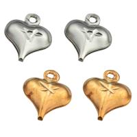 Brass Heart Pendants, plated, DIY, more colors for choice, nickel, lead & cadmium free, 12x9x4mm, Hole:Approx 1.5mm, Sold By PC