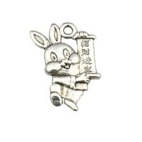 Zinc Alloy Animal Pendants Rabbit antique silver color plated DIY nickel lead & cadmium free Approx 0.2mm Sold By PC