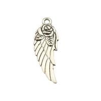 Wing Shaped Zinc Alloy Pendants antique silver color plated DIY nickel lead & cadmium free Approx 0.2mm Sold By PC