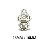 Tibetan Style Animal Pendants, Monkey, antique silver color plated, DIY, nickel, lead & cadmium free, 16x10x0.2mm, Hole:Approx 0.2mm, Sold By PC