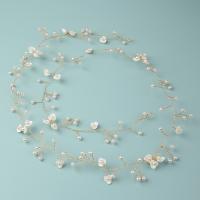 hovedbøjle, Messing, med Plastic Pearl, håndlavet, mode smykker & for kvinde, gylden, nikkel, bly & cadmium fri, 100x30mm, Solgt af PC