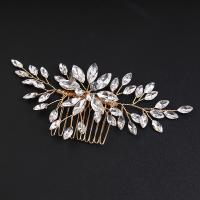 Decorative Hair Combs Zinc Alloy handmade fashion jewelry & for woman & with rhinestone golden nickel lead & cadmium free Sold By PC