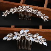 Decorative Hair Combs Zinc Alloy & for woman & with rhinestone golden nickel lead & cadmium free 55*110mm 44*130mm Sold By PC