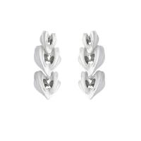 Tibetan Style Stud Earring, Heart, plated, fashion jewelry & for woman, nickel, lead & cadmium free, 36mm, Sold By Pair