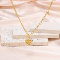 Stainless Steel Jewelry Necklace 304 Stainless Steel with 1.97inch extender chain Heart 24K gold plated fashion jewelry & for woman golden Length Approx 17.72 Inch Sold By PC