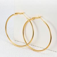 Boucle d'oreille Acier Titane, Placage, bijoux de mode & pour femme, doré, 48x54mm, Vendu par paire