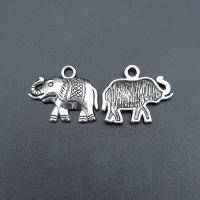 Tibetan Style Animal Pendants, Elephant, antique silver color plated, durable & Corrosion-Resistant & DIY, nickel, lead & cadmium free, 18x15mm, Approx 100PCs/Bag, Sold By Bag