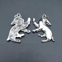 Tibetan Style Animal Pendants, Dog, antique silver color plated, durable & Corrosion-Resistant & DIY, nickel, lead & cadmium free, 35x23mm, Approx 100PCs/Bag, Sold By Bag