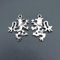 Tibetan Style Animal Pendants, Lion, antique silver color plated, durable & Corrosion-Resistant & DIY, nickel, lead & cadmium free, 28x22mm, Approx 100PCs/Bag, Sold By Bag