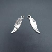 Wing Shaped Tibetan Style Pendants, antique silver color plated, durable & Corrosion-Resistant & DIY, nickel, lead & cadmium free, 31x9mm, Approx 100PCs/Bag, Sold By Bag