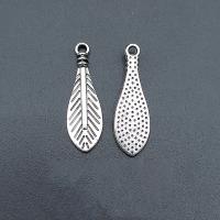 Tibetan Style Feather Pendants, antique silver color plated, durable & Corrosion-Resistant & DIY, nickel, lead & cadmium free, 23x8mm, Approx 100PCs/Bag, Sold By Bag