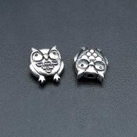 Tibetan Style Spacer Beads, Owl, antique silver color plated, durable & Corrosion-Resistant & DIY, nickel, lead & cadmium free, 11x10mm, Approx 100PCs/Bag, Sold By Bag