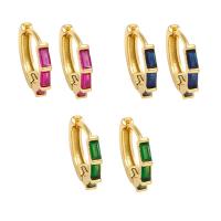 Brass Leverback Earring, plated, fashion jewelry & micro pave cubic zirconia, more colors for choice, nickel, lead & cadmium free, 15x3mm, Sold By Pair