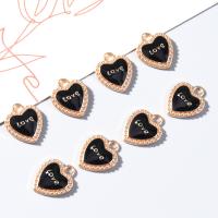 Zinc Alloy Heart Pendants plated DIY black nickel lead & cadmium free Approx 2mm Sold By Bag