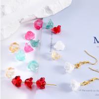 Perles murano faites à la main , chalumeau, fleur, DIY, couleurs mélangées, 9.80x7.80mm, Trou:Environ 1.5mm, 50PC/sac, Vendu par sac