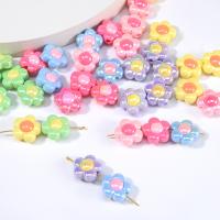 Perles acrylique de couleur unie, fleur, DIY, plus de couleurs à choisir, 16x16mm, Trou:Environ 3mm, 10PC/sac, Vendu par sac