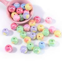 Akril nakit Beads, Krug, možete DIY, miješana boja, 15x15mm, Rupa:Približno 3mm, 10računala/Torba, Prodano By Torba