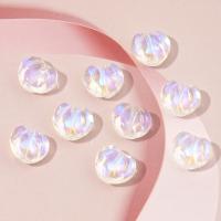 Perles murano faites à la main , chalumeau, coeur, DIY, blanc, 12x10mm, Trou:Environ 1.5mm, 50PC/sac, Vendu par sac