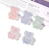 Transparent Acrylic Beads, Rabbit, DIY, mixed colors, 19x32mm, Hole:Approx 3.4mm, 10PCs/Bag, Sold By Bag