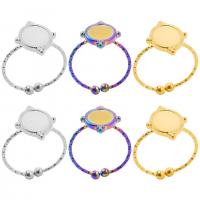 304 Stainless Steel Bezel Ring Base, Vacuum Ion Plating, DIY & adjustable, more colors for choice, 8x6mm, US Ring Size:8, Sold By PC