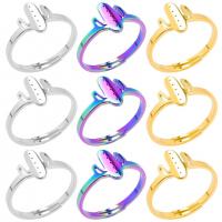 304 Stainless Steel Open Finger Ring, Vacuum Ion Plating, fashion jewelry & Unisex & adjustable, more colors for choice, US Ring Size:8, Sold By PC