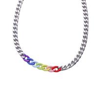Titanium Steel Necklace, polished, fashion jewelry & Unisex, original color, Length:Approx 23.6 Inch, Sold By PC