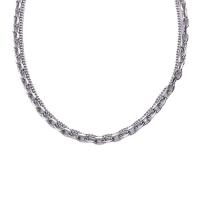 Titanium Steel Necklace, polished, Double Layer & Unisex, original color, Length:Approx 17.7 Inch, Sold By PC