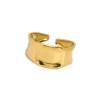 304 Stainless Steel Cuff Finger Ring 18K gold plated fashion jewelry & adjustable & for woman 9.80mm Sold By PC
