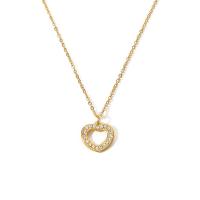 304 Stainless Steel Jewelry Set Heart 18K gold plated & for woman & with rhinestone & hollow Sold By PC
