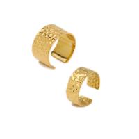 304 Stainless Steel Cuff Finger Ring 18K gold plated adjustable & for woman Sold By PC