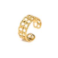 304 Stainless Steel Cuff Finger Ring Star 18K gold plated adjustable & for woman & hollow 8.70mm Sold By PC