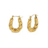304 Stainless Steel Lever Back Earring, real gold plated, fashion jewelry & for woman, 20x26mm, Sold By Pair