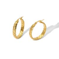 304 Stainless Steel Lever Back Earring, 18K gold plated, fashion jewelry & for woman, 32x6mm, Sold By Pair