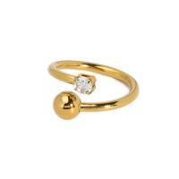 Нержавеющая сталь 304 Манжеты палец кольцо, плакированный настоящим золотом, регулируемый & разные стили для выбора & Женский, продается PC