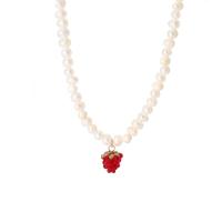 Freshwater Pearl Necklace with Resin & 304 Stainless Steel with 2inch extender chain Strawberry fashion jewelry & for woman 13.80mm Length Approx 15.2 Inch Sold By PC