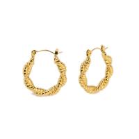 304 Stainless Steel Lever Back Earring, 18K gold plated, fashion jewelry & for woman, 23x25mm, Sold By Pair