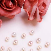 Perles de nacre rondes de culture d'eau douce, perle d'eau douce cultivée, DIY, blanc, 6-7mm, Vendu par PC