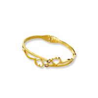 Bracelet d'acier titane, bijoux de mode & pavé de micro zircon & pour femme, doré, Diamètre intérieur:Environ 50x60mm, Vendu par PC