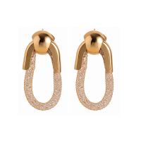 Tibetan Style Stud Earring, fashion jewelry & for woman & hollow, golden, nickel, lead & cadmium free, 48x20mm, Sold By Pair