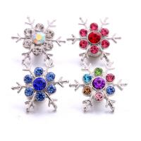 Zinc Alloy Snap Button Bracelet Clasp Snowflake platinum color plated fashion jewelry & DIY & with rhinestone nickel lead & cadmium free Sold By PC