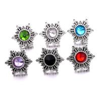 Tibetan Style Snap Button Bracelet Clasp, Snowflake, antique silver color plated, fashion jewelry & DIY & with rhinestone, more colors for choice, nickel, lead & cadmium free, 19x19mm, Sold By PC