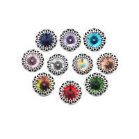 Zinek Chunk Button Náramek zavírací, Kolo, starožitné barva postříbřená, módní šperky & DIY & s drahokamu, více barev na výběr, nikl, olovo a kadmium zdarma, 19x19mm, Prodáno By PC