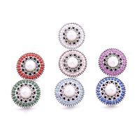 Zinc Alloy Snap Button Bracelet Clasp with Plastic & Plastic Pearl Round antique silver color plated fashion jewelry & DIY nickel lead & cadmium free Sold By PC