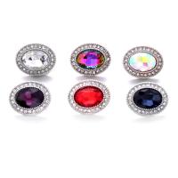 Zinek Chunk Button Náramek zavírací, Oválný, platinové barvy á, módní šperky & DIY & s drahokamu, více barev na výběr, nikl, olovo a kadmium zdarma, 16x20mm, Prodáno By PC