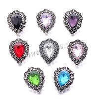 Zinc Alloy Snap Button Bracelet Clasp Teardrop antique silver color plated fashion jewelry & DIY & with rhinestone nickel lead & cadmium free Sold By PC