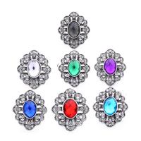 Zinc Alloy Snap Button Bracelet Clasp Oval antique silver color plated fashion jewelry & DIY & with rhinestone nickel lead & cadmium free Sold By PC
